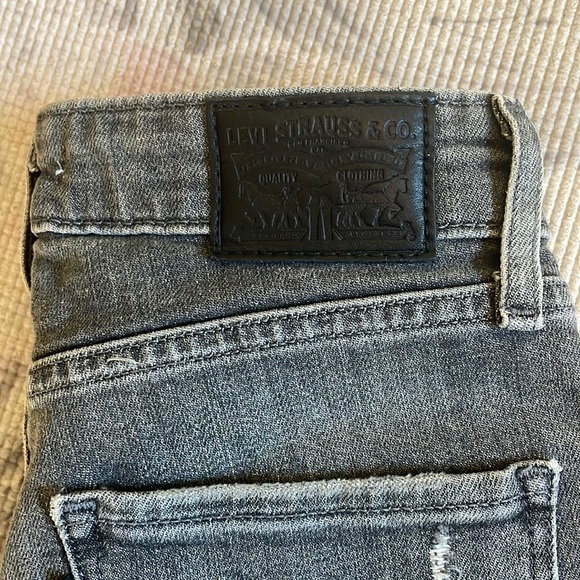 Levi’s 721 High Rise Skinny Jeans - Grey/Black with Rips - Picture 4 of 12